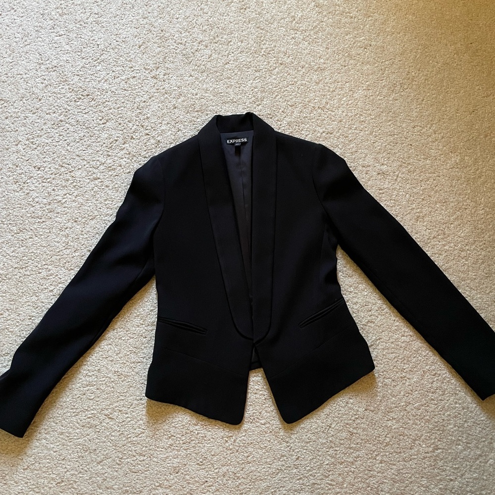 Express Black Open-Front Blazer Jacket